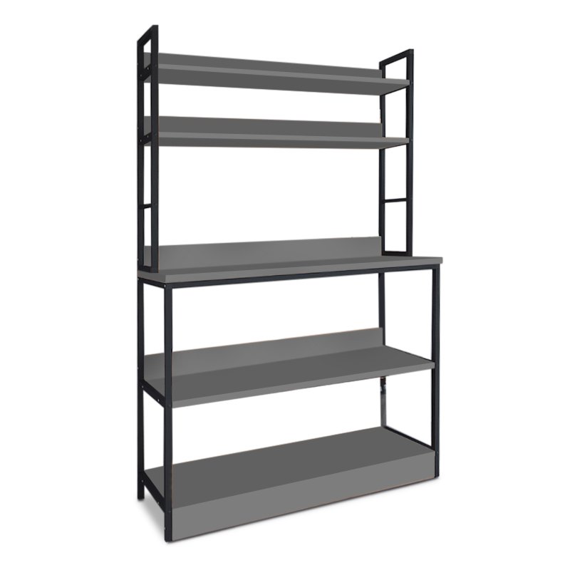 GP041-00422-1 Έπιπλο κουζίνας Foyer Megapap μεταλλικό - μελαμίνης χρώμα μαύρο - ανθρακί 101x36x160,7εκ. - Image 1