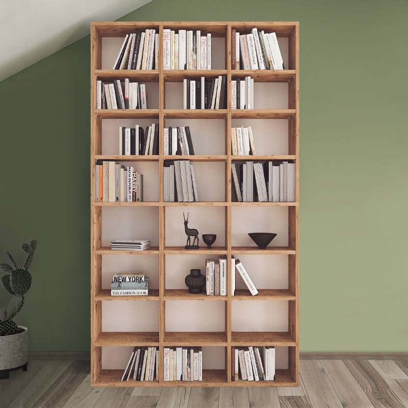 GP041-00452-1 Βιβλιοθήκη μελαμίνης Fyodor Megapap χρώμα pine oak 102x16x178εκ. - Image 1