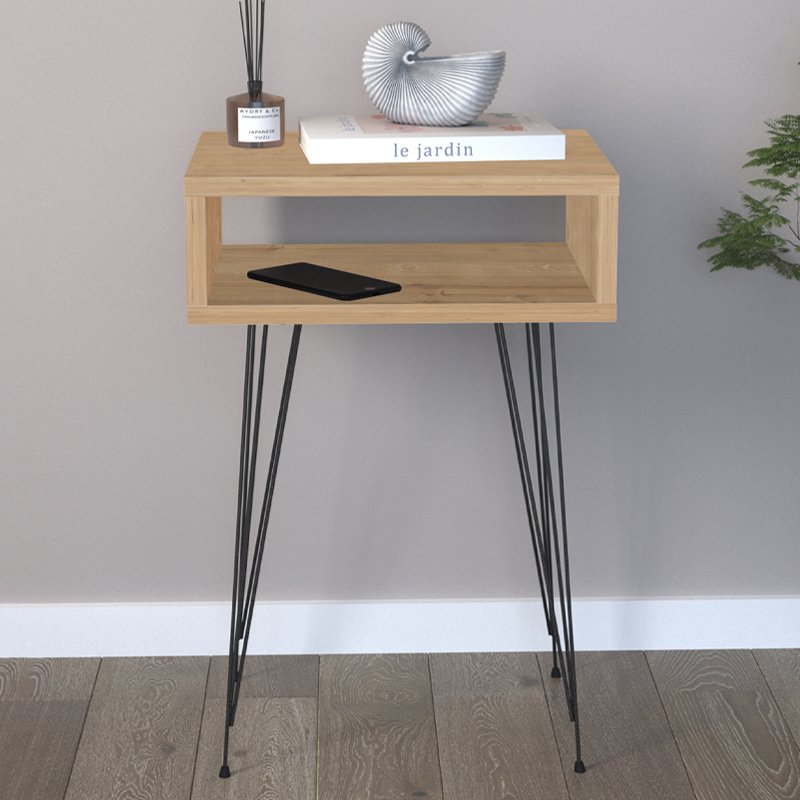 GP041-00532-1 Κομοδίνο μελαμίνης Scott Megapap χρώμα sapphire oak 40x30x60εκ. - Image 1