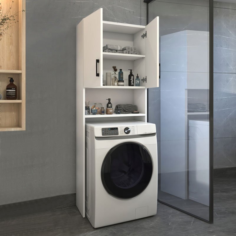 GP041-00541-1 Έπιπλο πλυντηρίου Holton Megapap χρώμα λευκό 65,5x30x180εκ. - Image 1