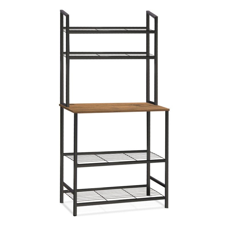 GP041-00621-1 Έπιπλο κουζίνας Mulligan Megapap μεταλλικό - μελαμίνης χρώμα μαύρο - pine oak 81x40,5x160εκ. - Image 1