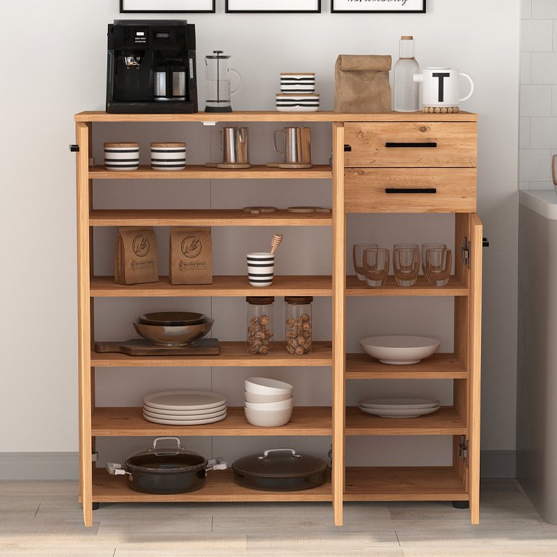 GP041-00643-1 Παπουτσοθήκη - ντουλάπι Polly Megapap χρώμα pine oak 108x35x108εκ. - Image 1