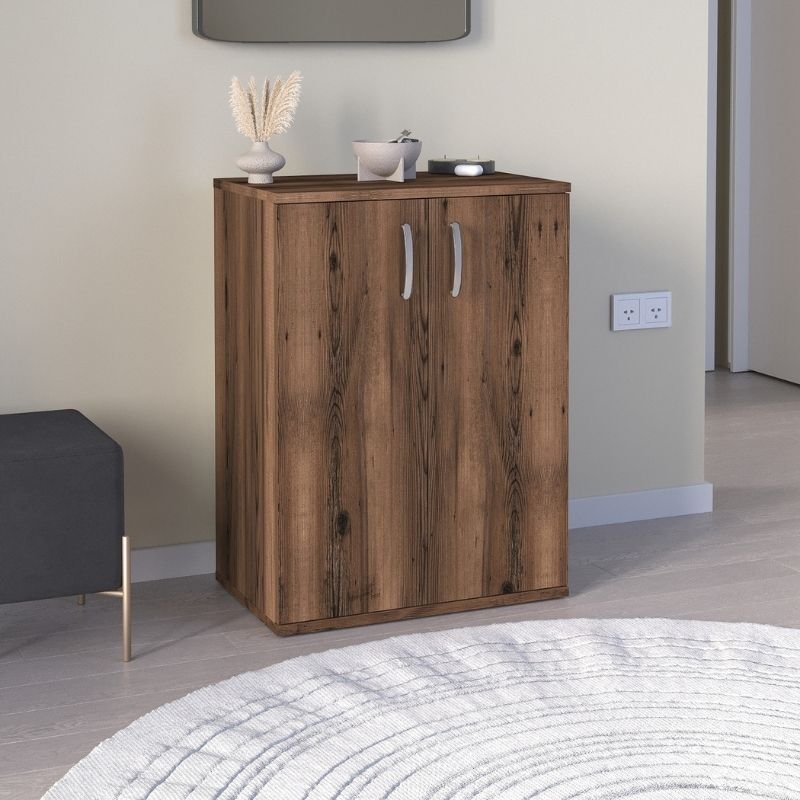 GP041-00842-1 Παπουτσοθήκη - Ντουλάπι Manolo Megapap χρώμα καπνιστή καρυδιά 60x38x81,4εκ. - Image 1