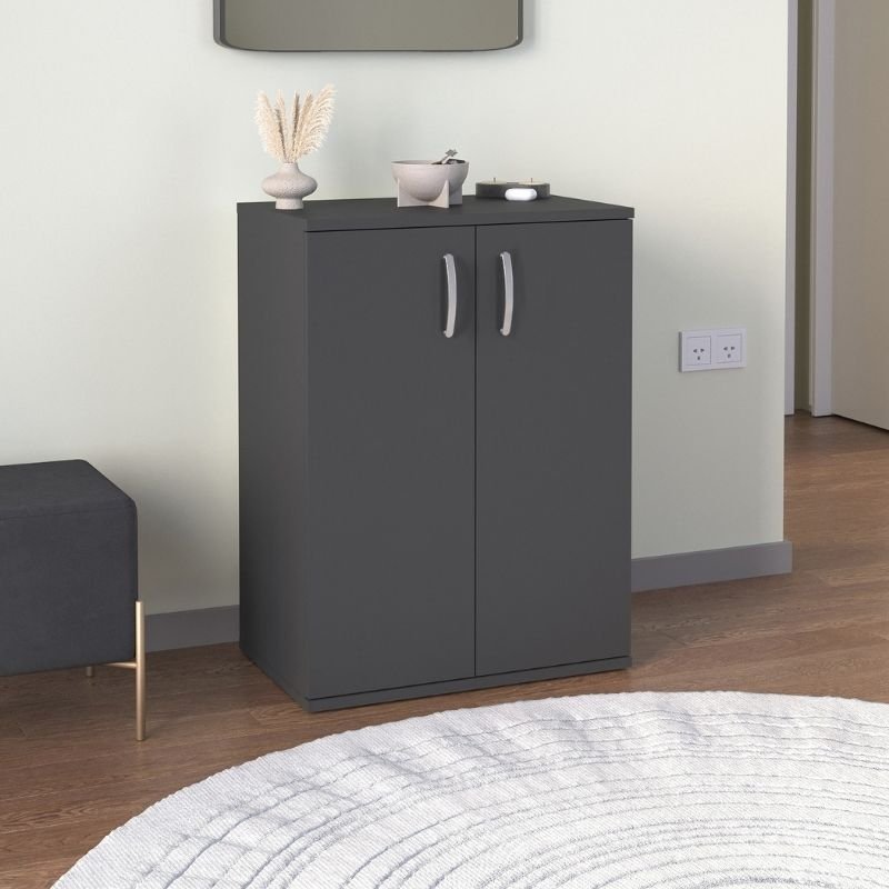 GP041-00844-1 Παπουτσοθήκη - Ντουλάπι Manolo Megapap χρώμα ανθρακί 60x38x81,4εκ. - Image 1