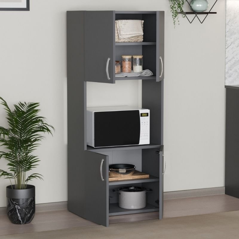 GP041-00864-1 Ντουλάπα κουζίνας Armado Megapap χρώμα ανθρακί 60x32x140εκ. - Image 1