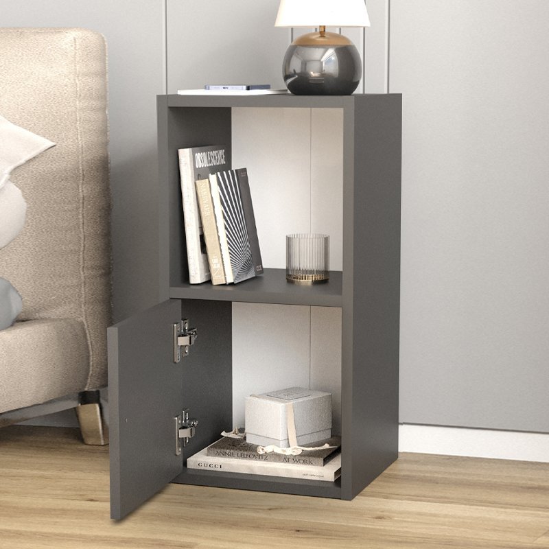 GP041-00883-1 Κομοδίνο Vito Megapap χρώμα ανθρακί 34x30x66,4εκ. - Image 1