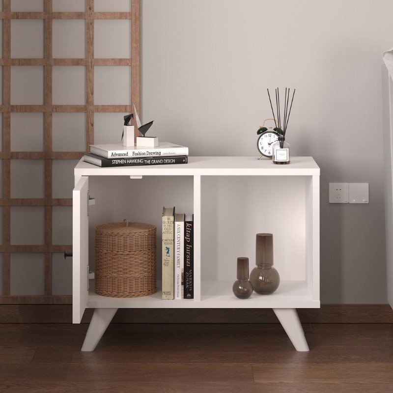 GP041-00911-1 Κομοδίνο Rico Megapap χρώμα λευκό 65,2x30x49εκ. - Image 1