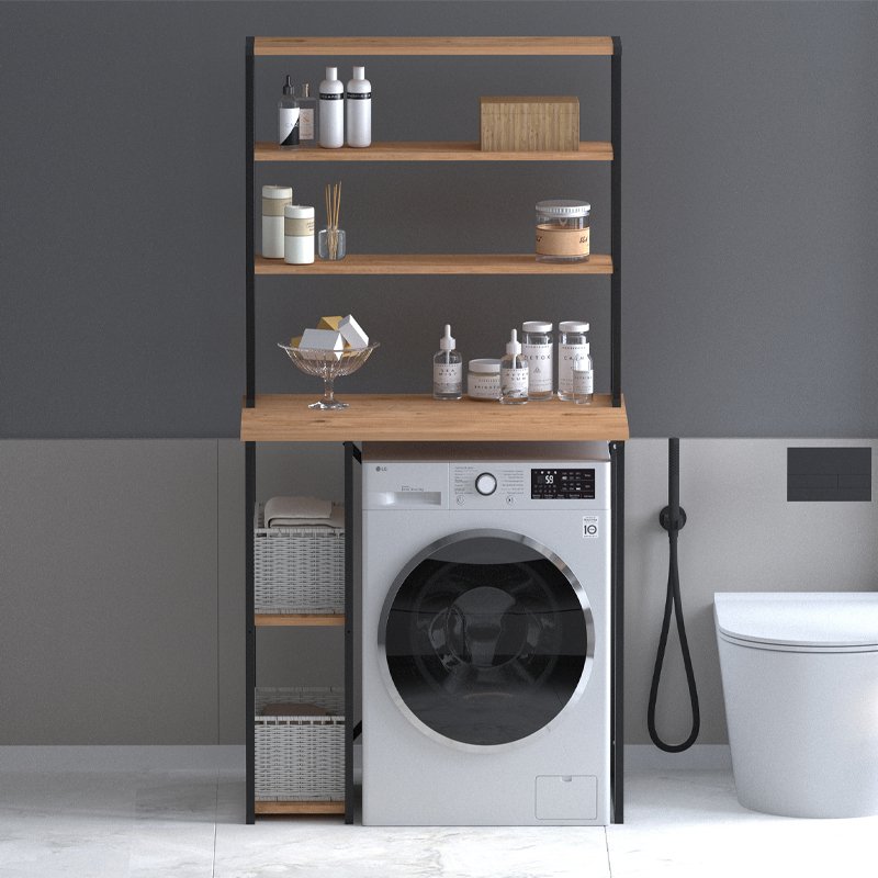 GP041-01061-1 Έπιπλο πλυντηρίου Berkus Megapap χρώμα pine oak 90x60x178εκ. - Image 1