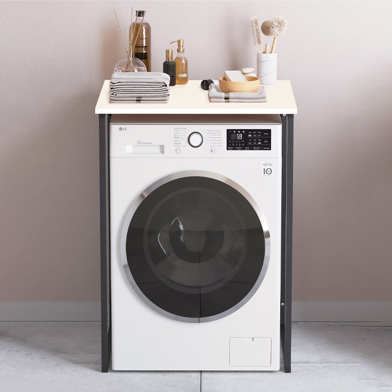 GP041-01072-1 Έπιπλο πλυντηρίου Doyle Megapap χρώμα λευκό 67x60x92,8εκ. - Image 1