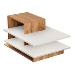 Τραπεζάκι σαλονιού Venus Megapap χρώμα λευκό - καρυδί 85x60x43,6εκ.