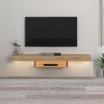 Έπιπλο τηλεόρασης επιτοίχιο Albares Megapap με LED χρώμα sapphire oak 150x29,6x22εκ.
