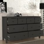 Συρταριέρα - Μπουφές Sabina Megapap χρώμα ανθρακί 160x50x96εκ.