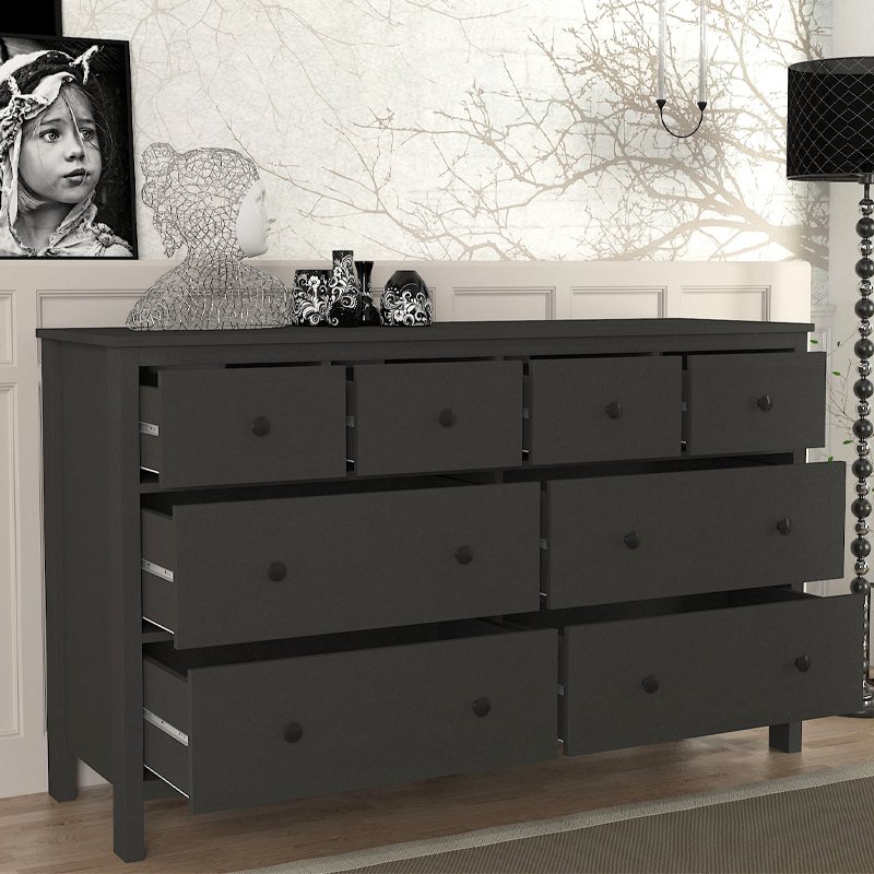 GP042-02232-1 Συρταριέρα - Μπουφές Sabina Megapap χρώμα ανθρακί 160x50x96εκ. - Image 1