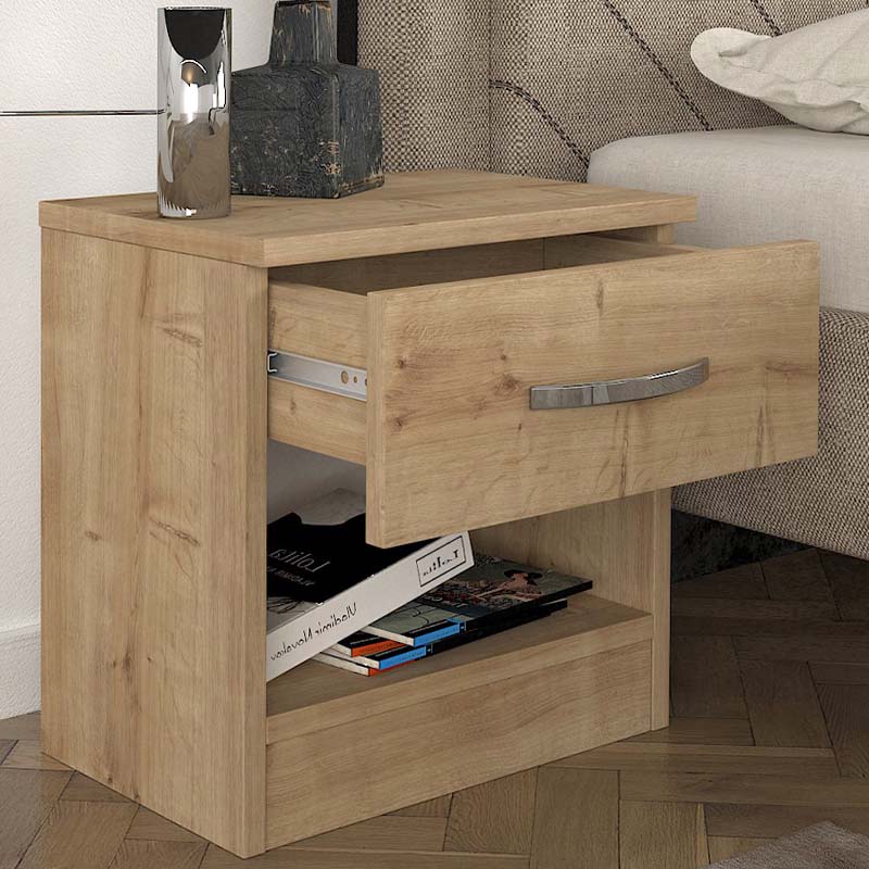 GP042-02261-1 Κομοδίνο Lube Megapap χρώμα sapphire oak 40x28,2x40εκ. - Image 1