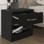 Κομοδίνο Lube Megapap χρώμα μαύρο 40x28,2x40εκ.