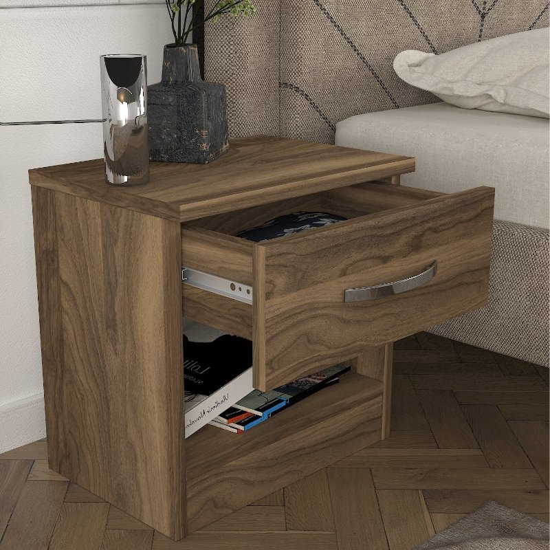 GP042-02265-1 Κομοδίνο Lube Megapap χρώμα καρυδί 40x28,2x40εκ. - Image 1