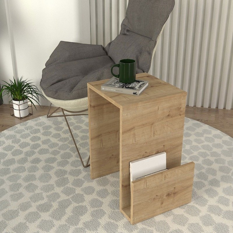 GP042-02502-1 Τραπεζάκι βοηθητικό Regnar Megapap χρώμα sapphire oak 43,1x33,5x52εκ. - Image 1