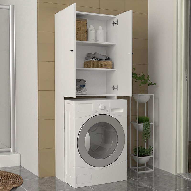 GP042-02541-1 Έπιπλο πλυντηρίου Romme Megapap χρώμα λευκό 65x27,1x180εκ. - Image 1