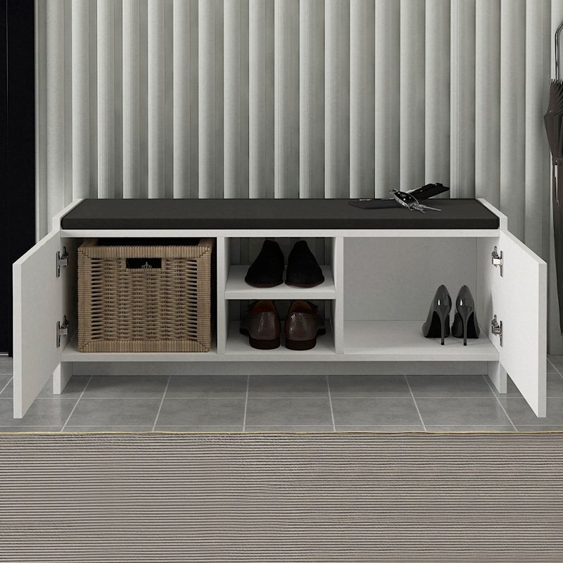 GP042-02551-1 Παπουτσοθήκη Verly Megapap χρώμα λευκό 110x33,2x43εκ. - Image 1