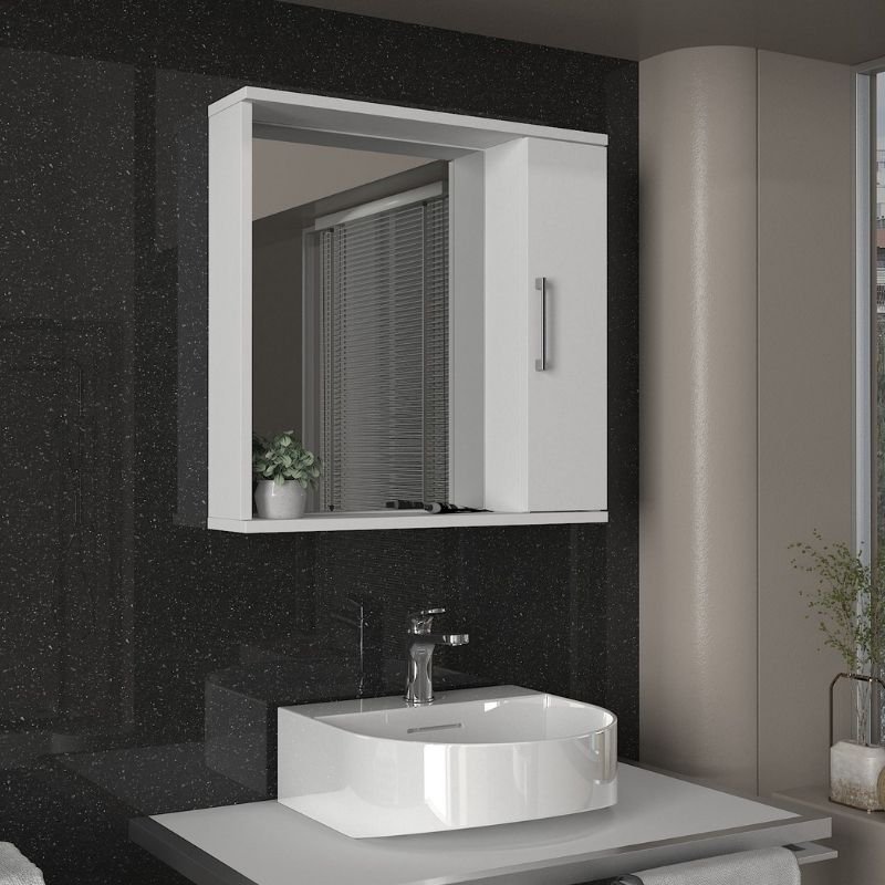 GP042-02721-1 Καθρέπτης μπάνιου Deal Μegapap χρώμα λευκό 65x15,3x65εκ. - Image 1