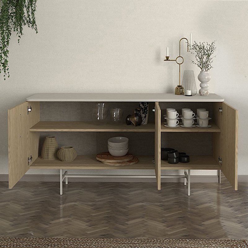 GP042-02871-1 Μπουφές Rebel Megapap χρώμα rota oak - sandstone 150x45x76,5εκ. - Image 1