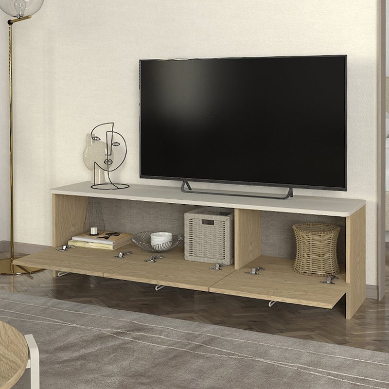 GP042-02891-1 Έπιπλο τηλεόρασης Rebel Megapap χρώμα rota oak - sandstone 150x35x45εκ. - Image 1