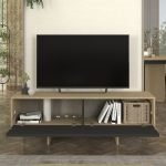 Έπιπλο τηλεόρασης Lava Megapap χρώμα rota oak - ανθρακί 150x35x51,3εκ.
