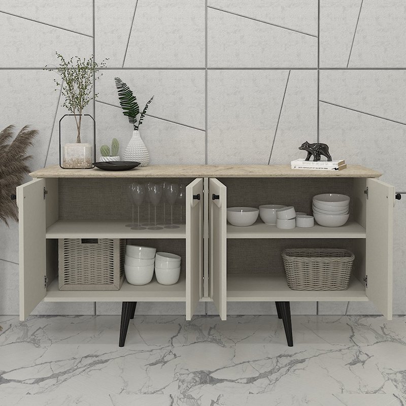 GP042-02991-1 Μπουφές Sevilla Megapap χρώμα sandstone - travertine 150x44,6x72,2εκ. - Image 1