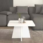 Τραπεζάκι σαλονιού Sugar Megapap χρώμα λευκό 60x60x36,8εκ.