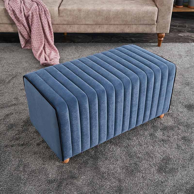 GP043-00882-1 Σκαμπώ Mabel Megapap βελούδινο χρώμα μπλε 80x40x40εκ. - Image 1