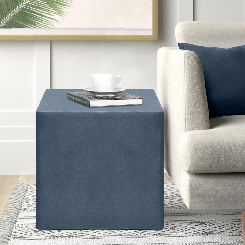 GP043-01021-1 Σκαμπώ April Megapap βελούδινο χρώμα ανθρακί 40x40x40εκ. - Image 1