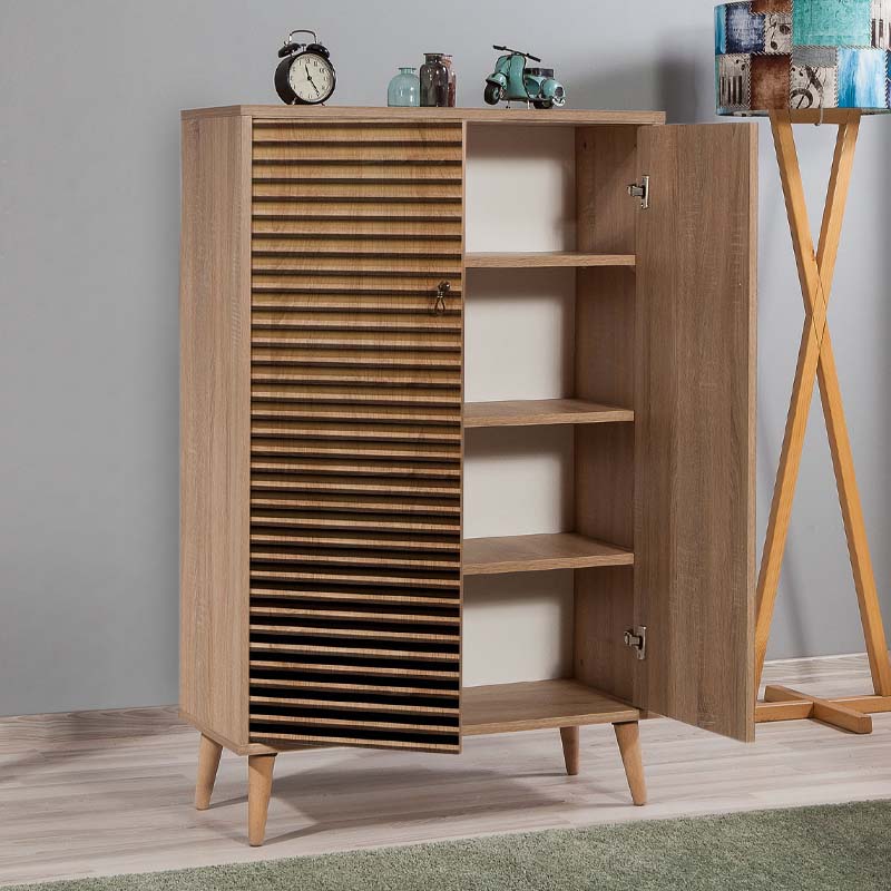 GP052-00042-1 Παπουτσοθήκη - ντουλάπι Soho Megapap από μελαμίνη χρώμα sonoma 80x36x127εκ. - Image 1