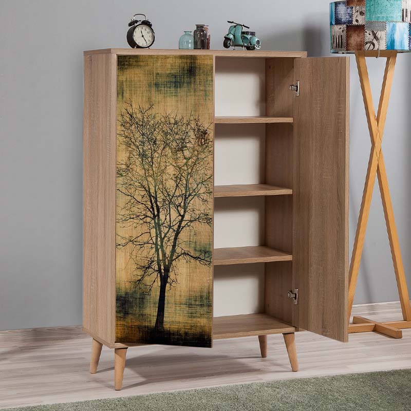 GP052-00044-1 Παπουτσοθήκη - ντουλάπι Soho Megapap από μελαμίνη χρώμα sonoma 80x36x127εκ. - Image 1