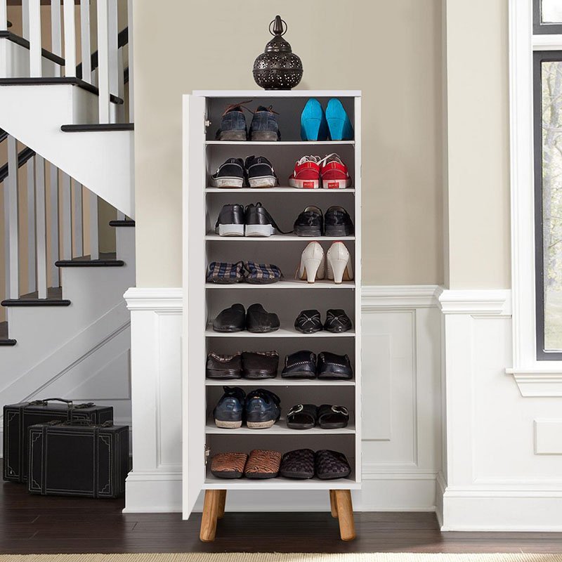 GP052-00061-1 Ντουλάπι κουζίνας/μπάνιου - Παπουτσοθήκη Assiri Megapap από μελαμίνη χρώμα λευκό 50x38x135εκ. - Image 1