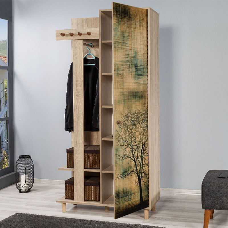 GP052-00082-1 Έπιπλο εισόδου Soho Megapap χρώμα sonoma 90x36x194εκ. - Image 1