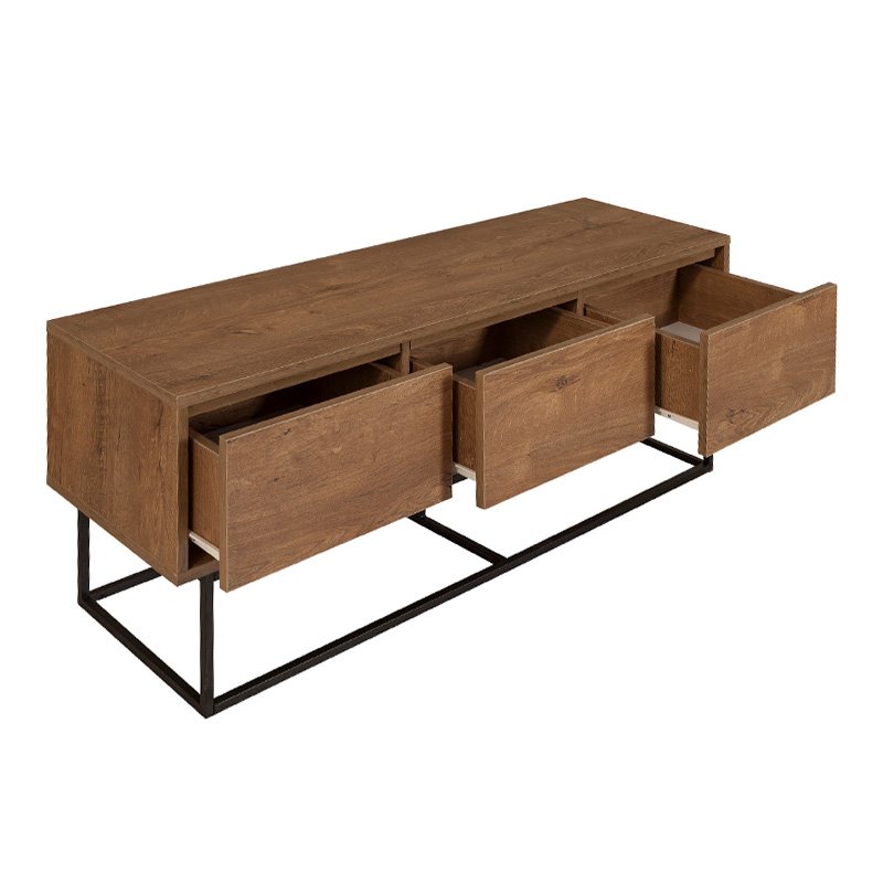 GP052-00141-1 Έπιπλο τηλεόρασης Amedeo Megapap από μελαμίνη χρώμα καρυδί 140x40x50εκ. - Image 1