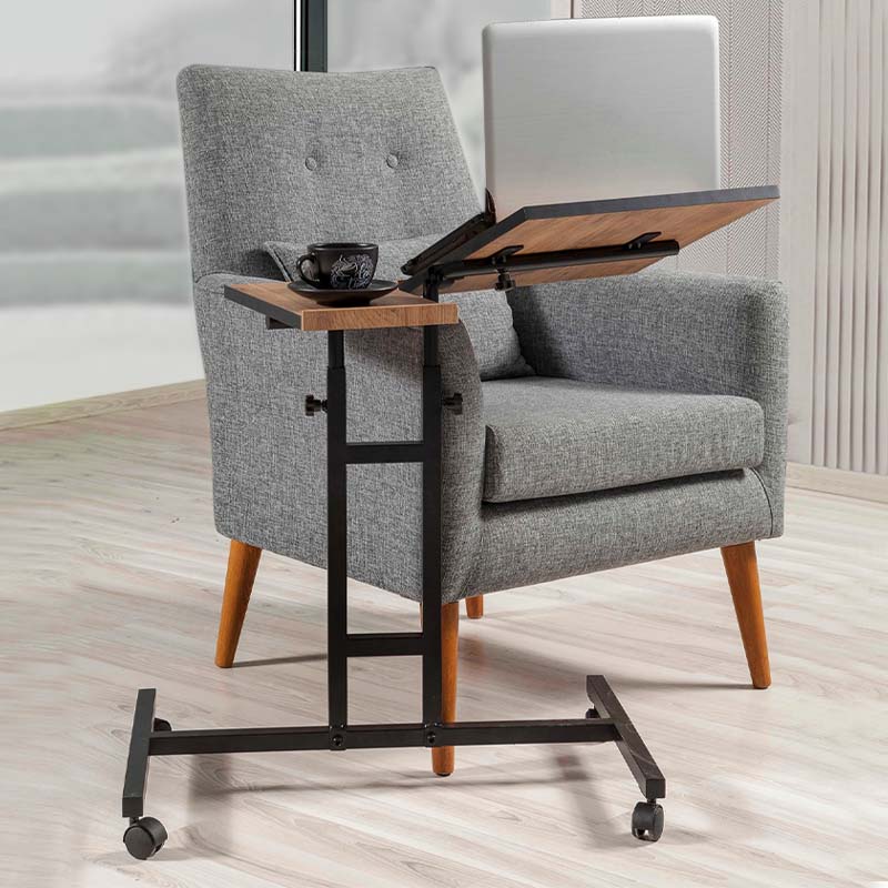 GP052-00211-1 Τραπεζάκι βοηθητικό - laptop Frenk Megapap πολυμορφικό μεταλλικό - μελαμίνης χρώμα atlantic pine 67x45,5x62/87εκ. - Image 1