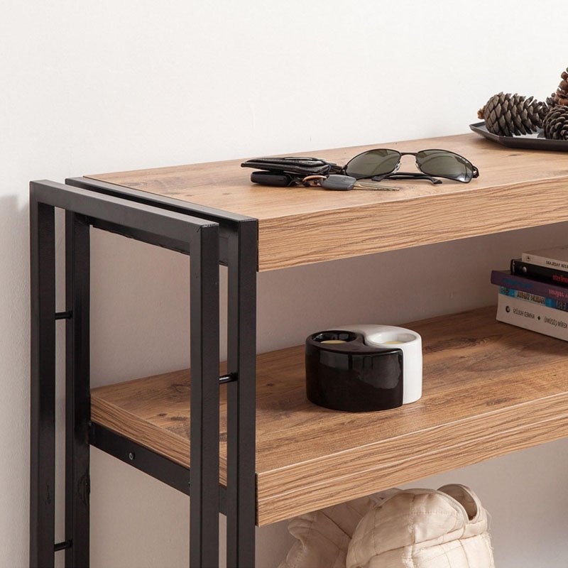 GP052-00241-1 Κονσόλα Atlas Megapap μεταλλική - μελαμίνης χρώμα atlantic pine 140x35x80εκ. - Image 1