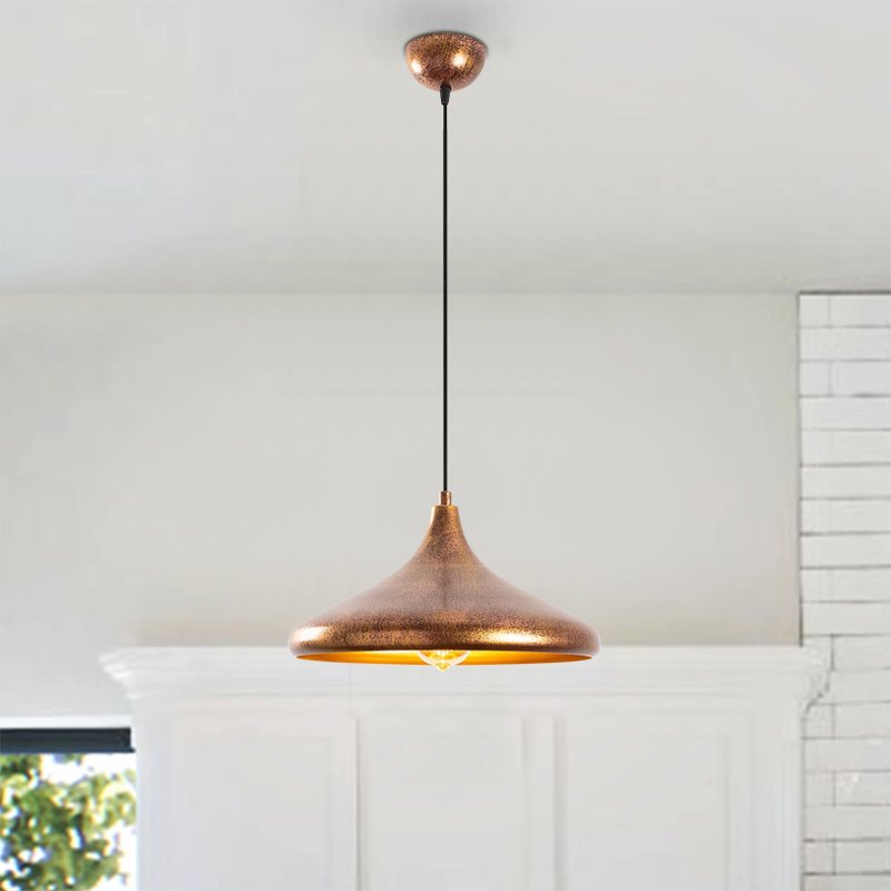 GP052-01051-1 Φωτιστικό οροφής Barek Megapap E27 μεταλλικό μονόφωτο χρώμα bronze Φ34x119εκ. - Image 1