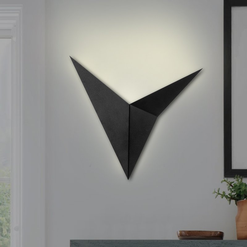 GP052-01061-1 Απλίκα τοίχου Bird Megapap μεταλλική χρώμα μαύρο 34x5x34εκ. - Image 1