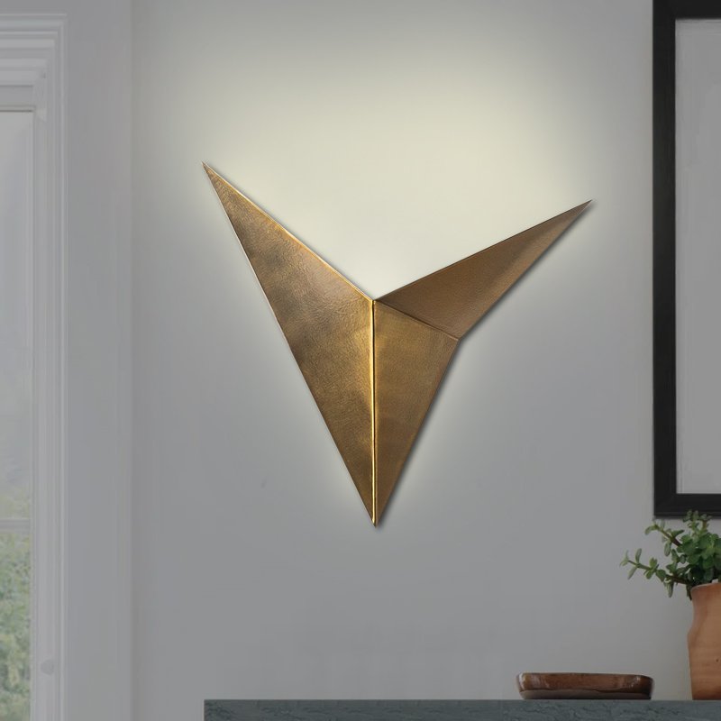 GP052-01062-1 Απλίκα τοίχου Bird Megapap μεταλλική χρώμα χρυσό vintage 34x5x34εκ. - Image 1