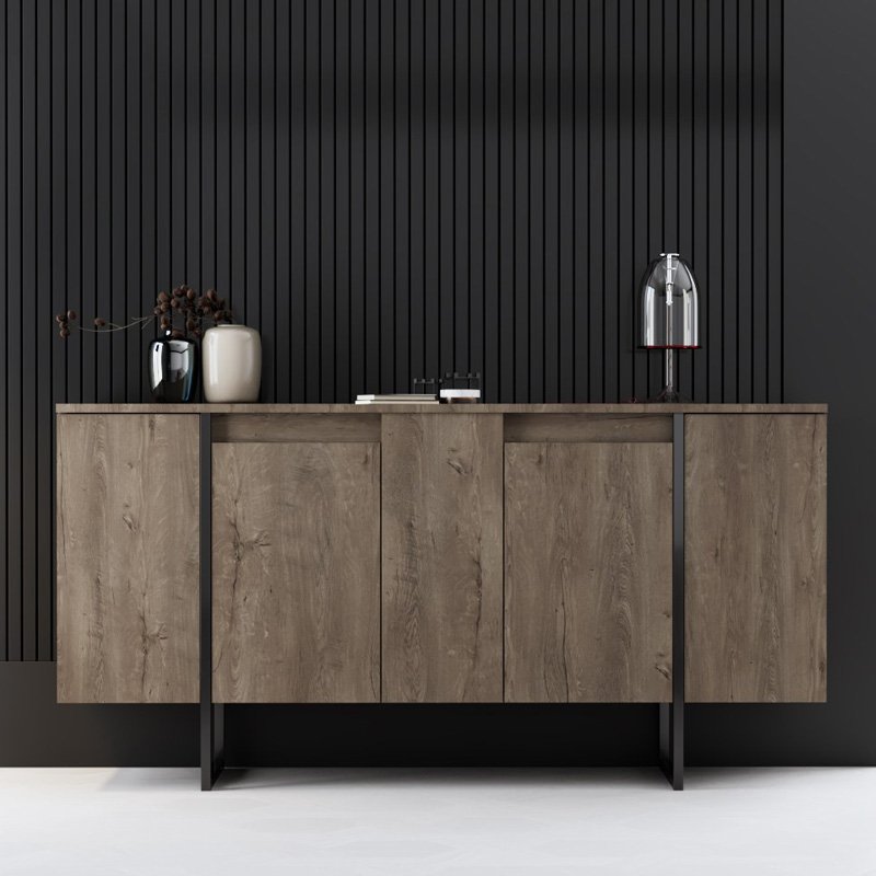 GP052-01182-1 Μπουφές Luxe Megapap χρώμα καρυδί 160x35x80εκ. - Image 1