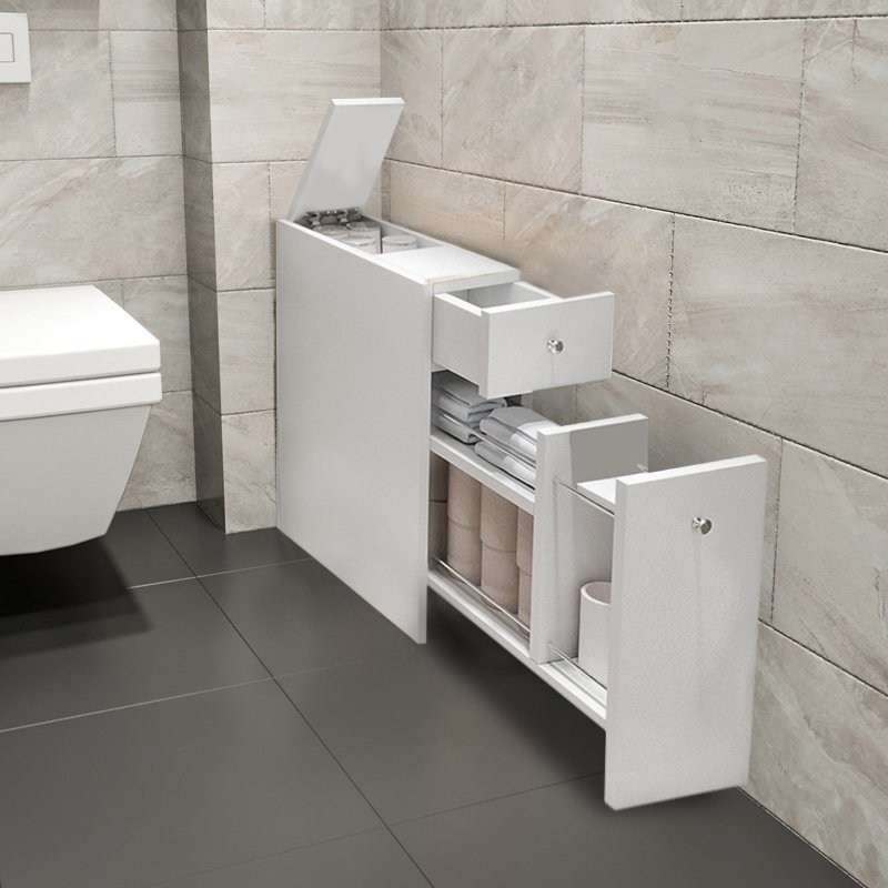 GP052-01223-1 Ντουλάπι μπάνιου Calencia Megapap χρώμα λευκό 20x60x55εκ. - Image 1