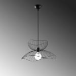 Φωτιστικό οροφής Farac Megapap E27 μεταλλικό μονόφωτο χρώμα μαύρο Ø50x31/111εκ.