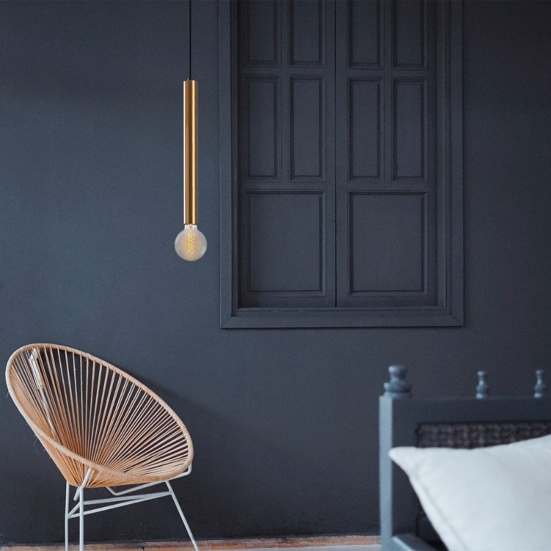 GP052-01711-1 Φωτιστικό οροφής Lizy I Megapap E27 μεταλλικό μονόφωτο χρώμα χρυσό vintage Ø4x139εκ. - Image 1