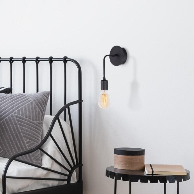 GP052-01731-1 Απλίκα τοίχου Aden Megapap E27 μεταλλική χρώμα μαύρο 6x12x27εκ. - Image 1