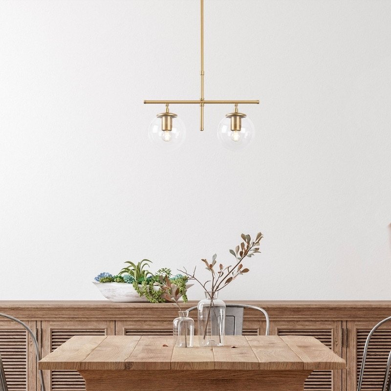 GP052-01901-1 Φωτιστικό οροφής Nilufer Megapap E27 μεταλλικό δίφωτο χρώμα χρυσό 52x15x76εκ. - Image 1