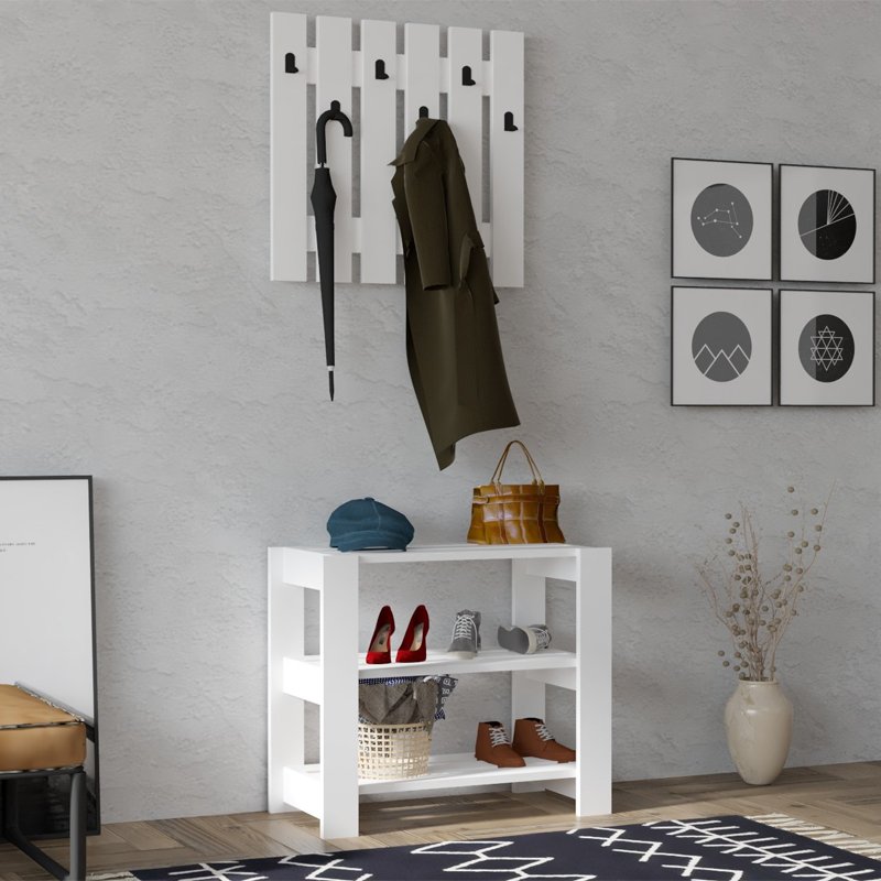 GP052-02183-0 Έπιπλο εισόδου Friends Megapap χρώμα λευκό 69,8x33,6x60εκ. - Image 1