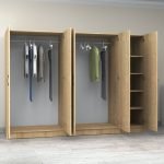 Ντουλάπα ρούχων Victoria Megapap πεντάφυλλη χρώμα φυσικό οξιάς 250x60x181εκ.