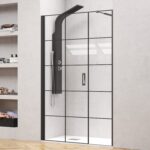 Καμπίνα από τοίχο σε τοίχο με frame κρύσταλλο NERO 5 PORTA Black KARAG 114x200cm (40cm σταθερό)